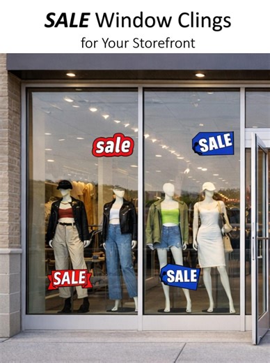 2 PIECES SALE Window Clings for Storefront | Retail Window Sale Decals | Store Window SALE Stickers | Removable Window Cling - Etsy