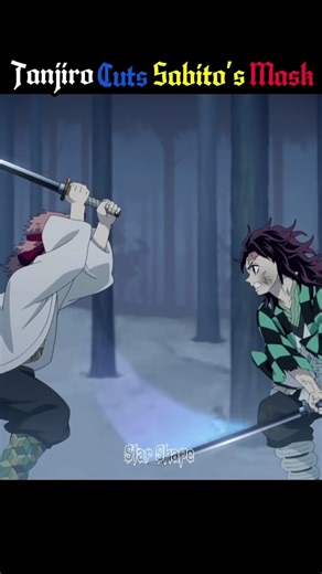 Tanjiro cuts Sabito's Mask #foryou #demonslayer #anime #ytshorts #tanjiro #sabito