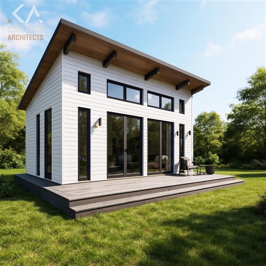 14x20 Studio Cabin Plan (ADU) – 280 Sq Ft   139 Sq Ft Porch, Lean-to Roof, Clerestory Windows, Wood Frame, Architectural Plans   2D CAD - Etsy