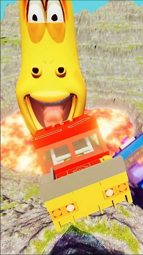 Lego cars vs Lava Pit #bigcrashes #beamngdrive #beamngshorts