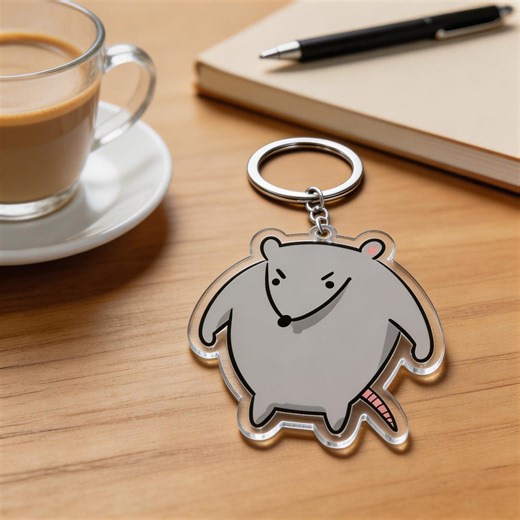 Acrylic Rat Keychain for Rodent Lovers Kawaii Minimalist Birthday Gift Keychain Ornament Magnet