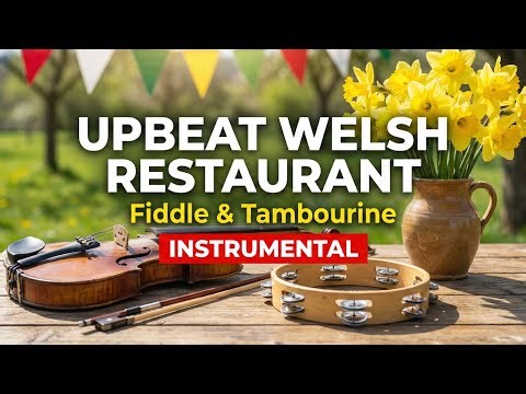 Upbeat Welsh Restaurant Songs | 12 Hours Fiddle & Tambourine Background Music
