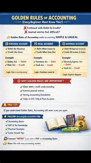 Golden rules of accounting #accountant #basisofaccounting #debit #credit