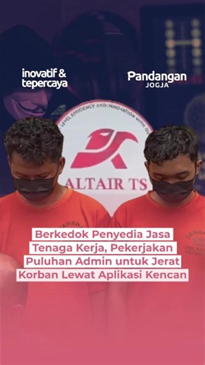 Sebuah kantor di Jalan Gito Gati, Sleman, digunakan sebagai basis operasional penipuan daring (love scamming) yang menyasar warga negara asing. Praktik tersebut terungkap setelah penggerebekan yang dilakukan Satreskrim Polresta Yogyakarta pada Senin (5/1) sekitar pukul 13.00 WIB. Dalam penggerebekan di PT Altair Trans Service tersebut, Polresta Yogya mengamankan 64 orang karyawan serta barang bukti berupa 50 unit laptop, 30 unit telepon genggam, empat unit kamera pengawas, dan dua router Wi-Fi. 