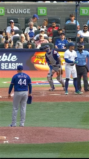 "My bad" Former teammates Rowdy Tellez and George Springer had to laugh off Rowdy's vicious hit by pitch 😆 #MLB #funny #baseball | MLB Europe