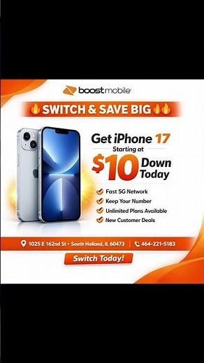Switch to #BoostMobile and grab the latest iPhone deal starting at just $10 down today!