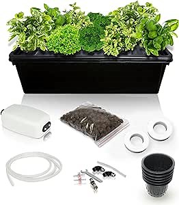 SavvyGrow DWC Hydroponics Growing System Kit - 2 Large Airstone, 14 Plant Sites (Holes) Bucket with Air Pump - Best Indoor Herb Garden for Lettuce, Mint - Complete Hydroponic Setup Grow Fast at Home