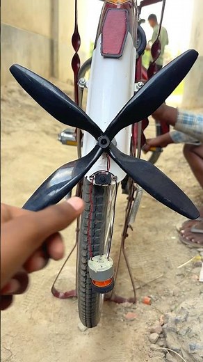 Running a Drone Motor with a 4-Blade Propeller Using a Bicycle Wheel • DC Motor