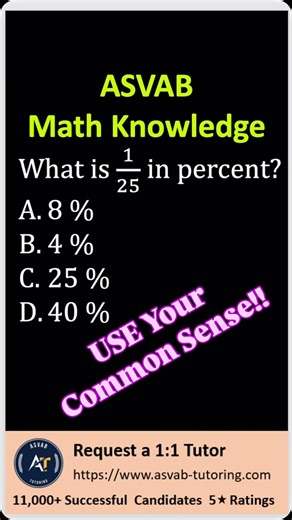 ASVAB Tutoring on Instagram: "🚀 ASVAB Math Knowledge 2026 | Must-Know Questions! 🔥 Think you’re ready for the ASVAB? 🤔 These Math Knowledge questions show up EVERY year—and most test-takers miss them! 💥 Pause ▶️ Try it yourself ✍️ then check the answer 👀 💪 Practice smart. Score higher. 🇺🇸 Your military career starts with one test—DON’T FAIL IT. 👇 Comment “PASS” if you got it right! #ASVAB #ASVABMath #MathKnowledge #ASVAB2026 #MilitaryPrep"