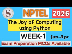 The Joy of Computing using Python|| WEEK-1 Assignment answers 2026 July-Oct ||NPTEL||#SKumarEdu