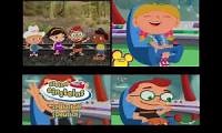 Mix of 4 videos from youtube : Little Einsteins Blast Off (English, Italian, German and Czech)