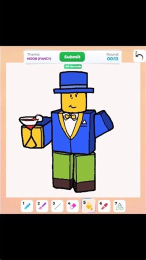 Drawing Noob FANCY in Roblox Speed Draw #roblox #art #speeddraw