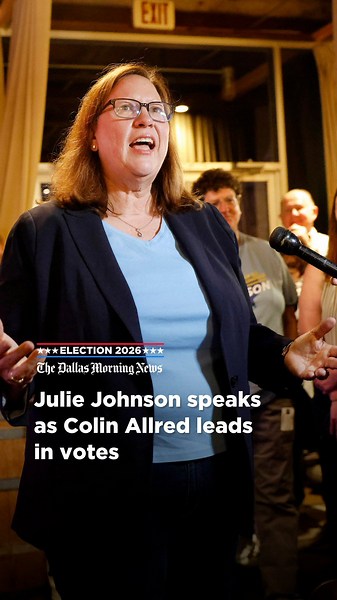 As early runoff results showed Colin Allred leading incumbent Julie Johnson in the race for a newly drawn North Texas congressional district, Johnson addressed supporters gathered in East Dallas.The closely watched contest has pitted two longtime Democratic allies against each other in one of the region’s most competitive races.📹️: Juan Figueroa / Staff photographer
