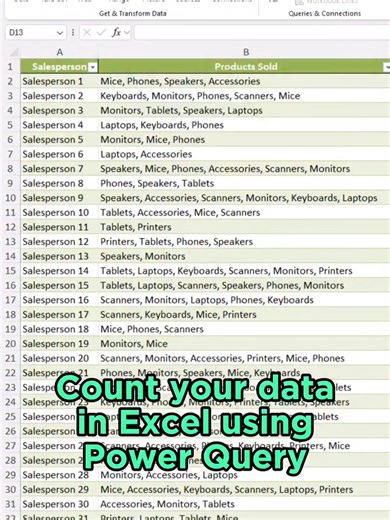 Count Data in Excel Using Power Query Tutorial