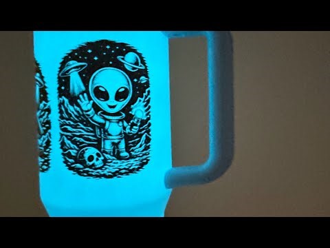 Alien Glow Tumbler Laser Engraving on xTool F2 👽✨ (Day vs Night) engraved with xToolF2