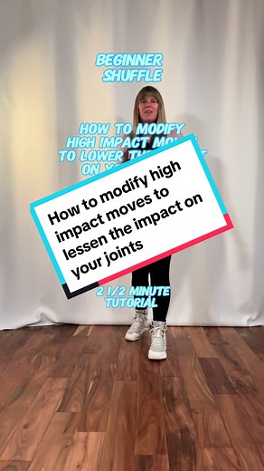 How to modify high impact shuffle dance moves to be gentler on your joints. Thanks to @Miryana for showing us how its done! #Shuffle #shuffledance #shuffletutorial #learntoshuffle #beginnershuffler #howtoshuffle #midlifeshuffle