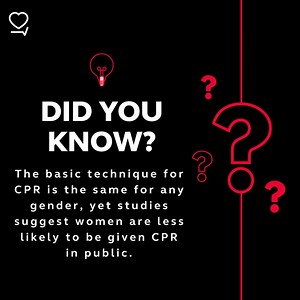 3.4K views · 22 reactions | Did you know that the basic technique for CPR is the same for any gender, yet studies suggest women are less likely to be given CPR in public? If you witness someone is unconscious and not breathing normally, take immediate action to intervene. | Resuscitation Council UK | Facebook