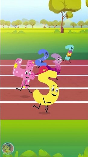 Number Race 1 to 5 | Fun Counting Animation for Kids #kidscartoon #littlebuddykids