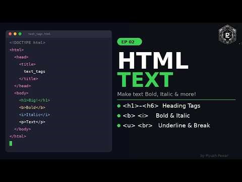 HTML Text Tags – Bold, Italic, Underline & More! | HTML Series Ep 02