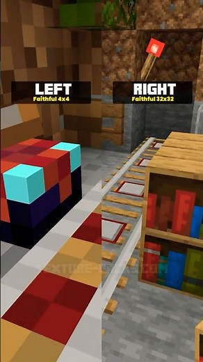 Faithful 4x4 Texture Pack or Faithful 32x32 Texture Pack? #shorts