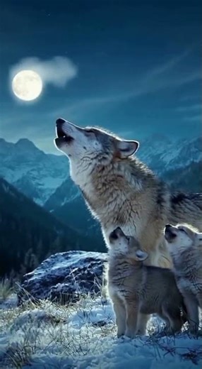 Nature’s Symphony — Wolves Howling at the Moon