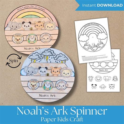 Noah’s Ark Kids Craft, God Keeps His Promises, Christian Kids Craft, Bible Activity, Sunday School Printable, Faith Craft, Digital Download - Etsy
