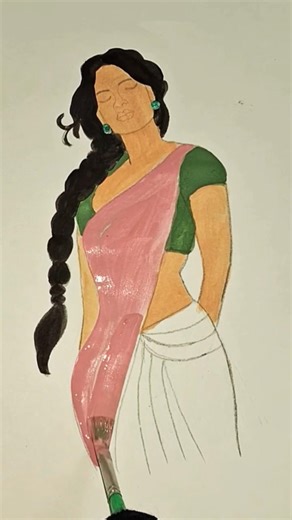 Maharashtrian Girls Drawing ♥️ #marathimulgi #song #marathi_status #shots#girldrawing