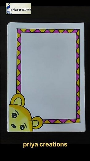 EASY BORDER DESIGNS 🔥 | PRIYACREATIONS | DRAWING #SHORTS