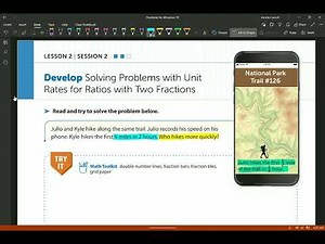 M6+ Lesson 2: Session 2 - Develop Solving Problems with Unit Rates for Ratios with Two Fractions
