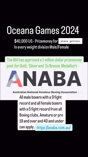 A huge opportunity for all Australian Boxers, it doesn’t matter if you are with Boxing Australia, The League or a profession as we are inclusive. For more details go to ANABA.Com.AU | Murphy's Boxing Gym | Facebook