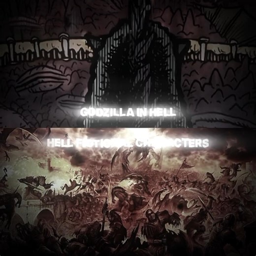 Godzilla in hell Vs hell fictional characters #godzillainhell#hell