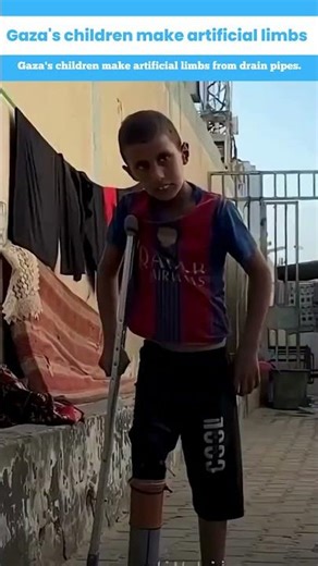 Gaza's children make artificial limbs from drain pipes