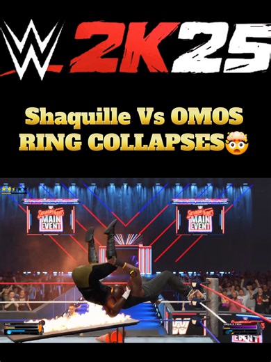 WWE Ring Collapse Featuring Shaquille O'Neal and Omos
