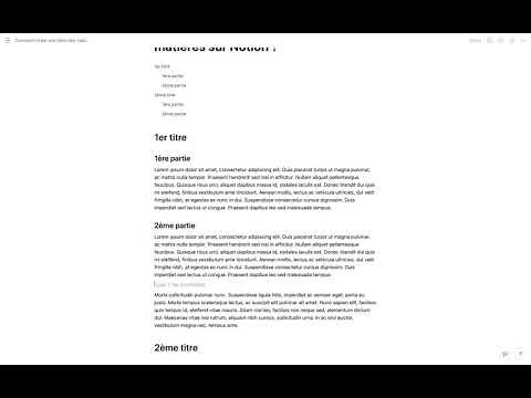 Comment créer une table des matières avec Notion ?