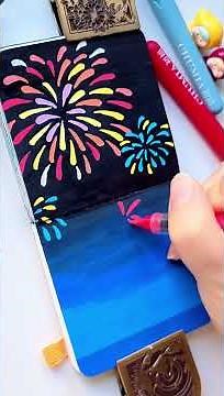 Draw a firework with an acrylic marker Learn to draw firework in one minute A detailed