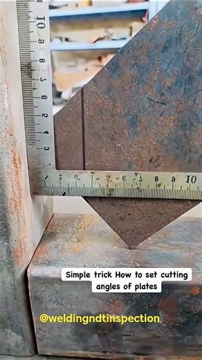 Easy Angle Cutting Trick for Steel Plate #shorts #ytshorts #viral @WeldingNDTInspection