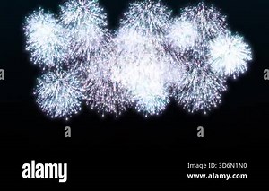 Fireworks on a dark background. Animated backgrounds for fireworks. Beautiful explosion of fireworks. 4k animation of festive background with shining beams and fire particles.