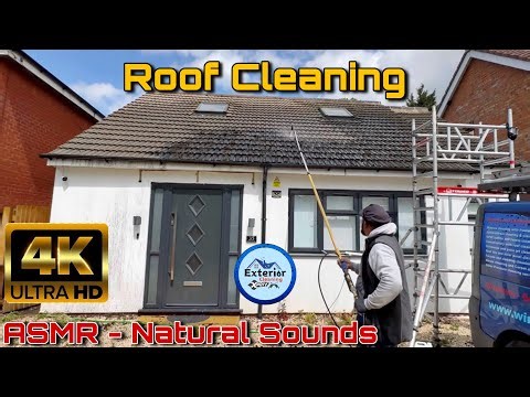 Small Bungalow Roof Pressure washing | ASMR Natural Sounds | Satisfying