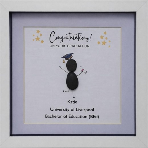 Personalised Graduation Pebble Art - Etsy UK