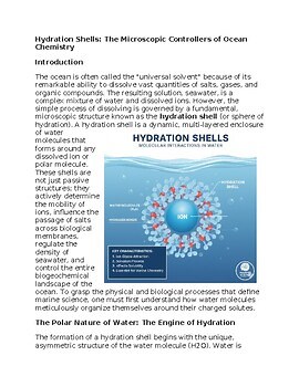 Hydration Shells Worksheet Marine Science Sub-Plan Classwork Homework