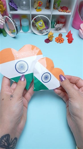 Heart Shaped India Flag Paper Craft | Easy DIY Next ? #india #indian #indiacraft
