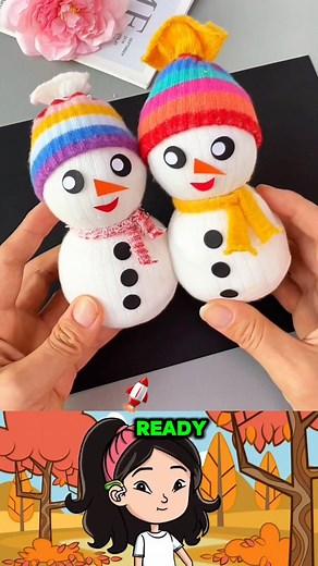 Paper Craft Ideas on Instagram: "Create a charming sock snowman for the holiday season! Use a sock (grandma’s will do—just don’t tell her!) and fill it with cotton or rice, securing the top with a rubber band. Add another band in the middle to form the snowman’s body. Use the cut-off sock top as a cozy hat, and decorate with eyes, a carrot nose, and a tiny scarf. This adorable and creative craft is perfect for spreading festive cheer and makes a delightful DIY decoration for Christmas!"