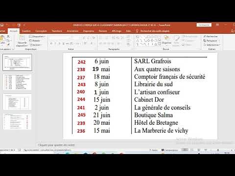 G E D LE CLASSEMENT NUMERIQUE & ALPHABETIQUE
