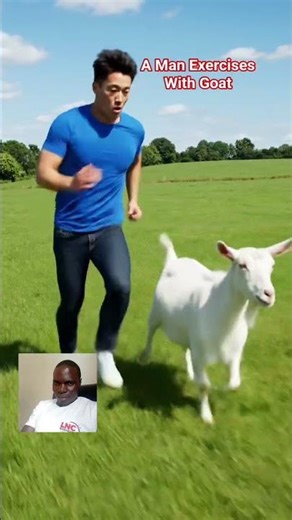 My Friendly Goat Joins Me In Exercise #music #beautiful #goats