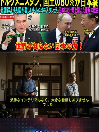 【海外の感動する話】 中国は出て行け。トルクメニスタンが日本だけに国土の８０％を任せた決定的理由。 #終わり
