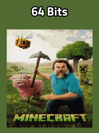 Exploring Minecraft Graphics: 64bit to 1bit Comparison