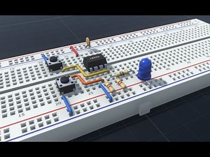 NE555 / LN555 Bistable (Flip-Flop) Mode, with Crumb circuit Simulation