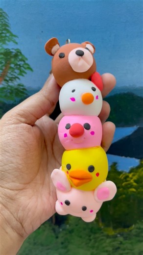 DIY clay keychain easy ✨ #diy #crafting #cute #clayart #clay #crafts #giftideas #funny #viralreelschallenge #keychain | String Art by KK