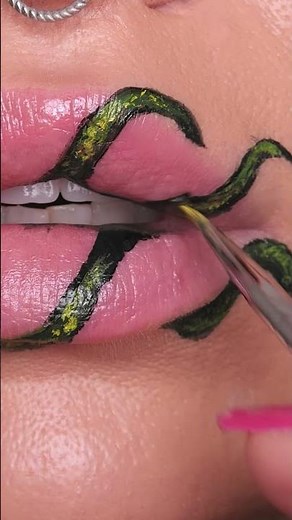 Get Ready For The Coolest Lip Art Trick 🐍✨ #shorts #lips #tutorial #art