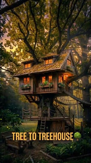 Building a Magical Rustic Treehouse in a Giant Oak Tree 🌳